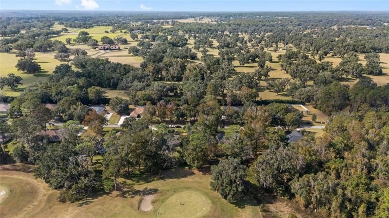 Aerial, golf course fairways